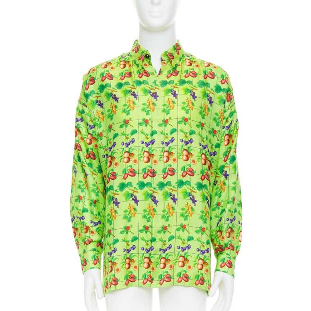 Gianni Versace Fruit Print Silk Shirt